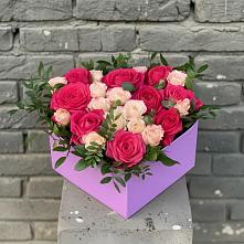 Цветочная композиция из Розы в коробке в Колычево Можайского района