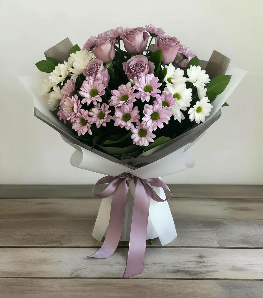 Букет цветов из: Хризантемы и Розы в Колычево Можайского района