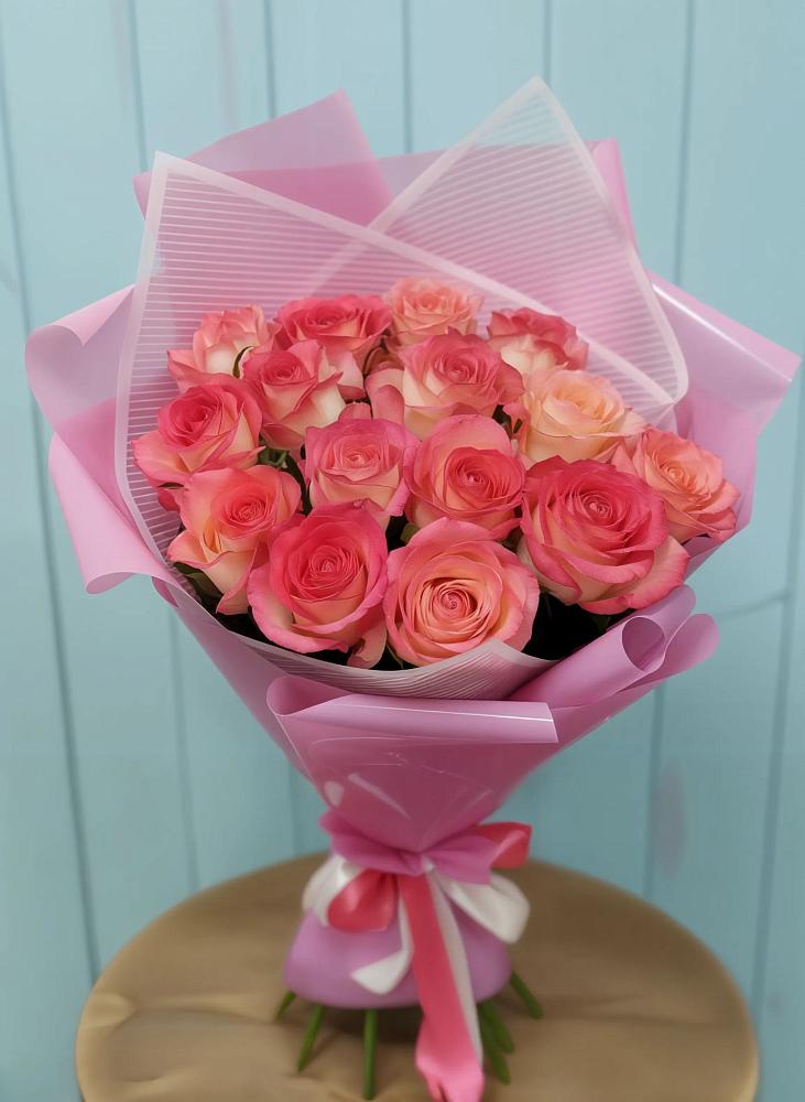 Букет 15 Розовых роз Равель в Колычево Можайского района