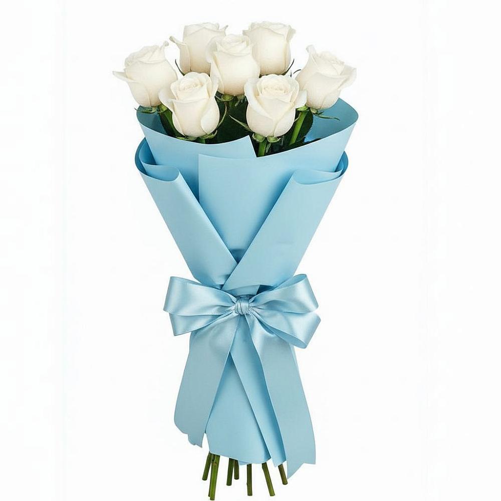 Букет 7 белых роз Проуд в Колычево Можайского района