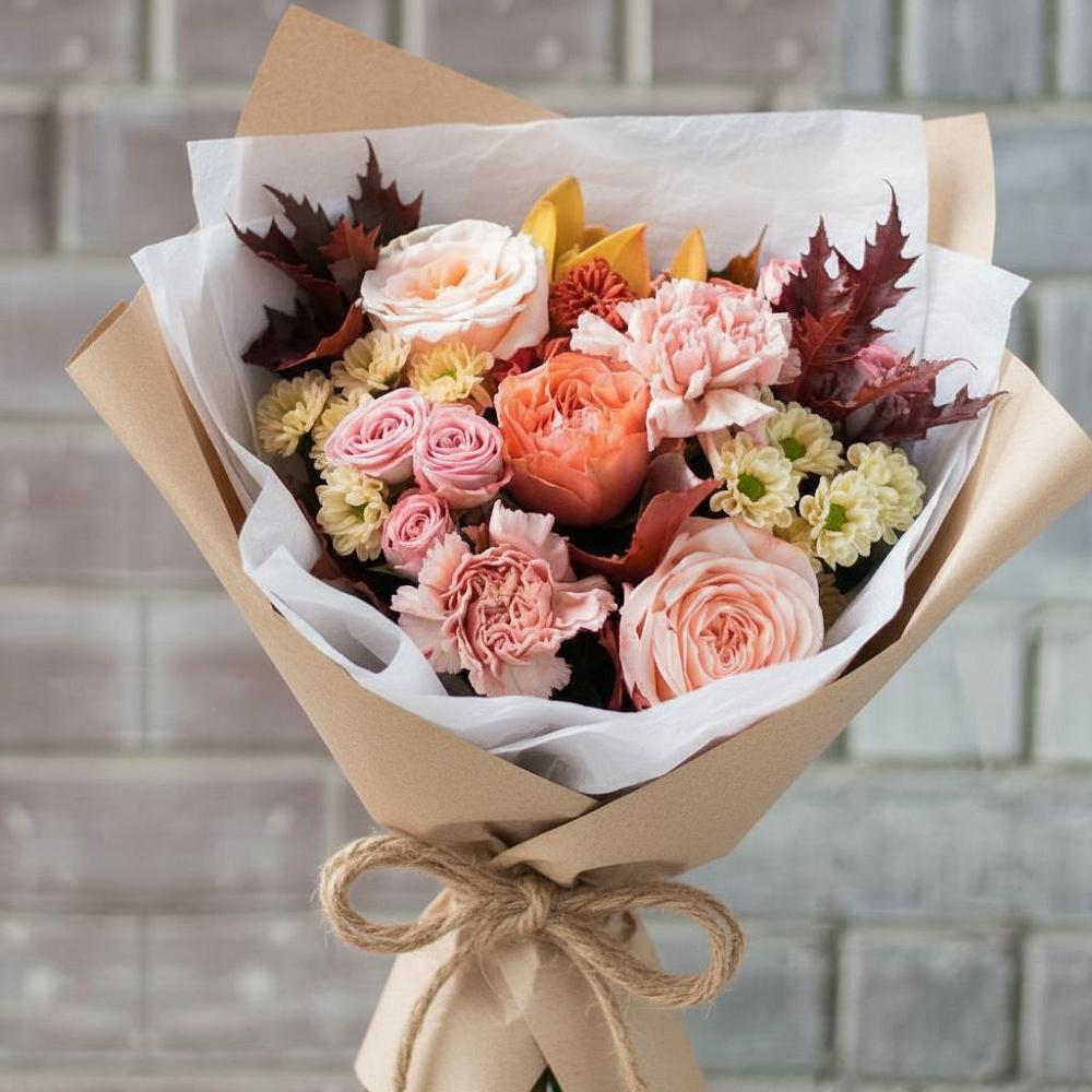 Букет цветов из: Гвоздики, Хризантемы и Розы в Колычево Можайского района