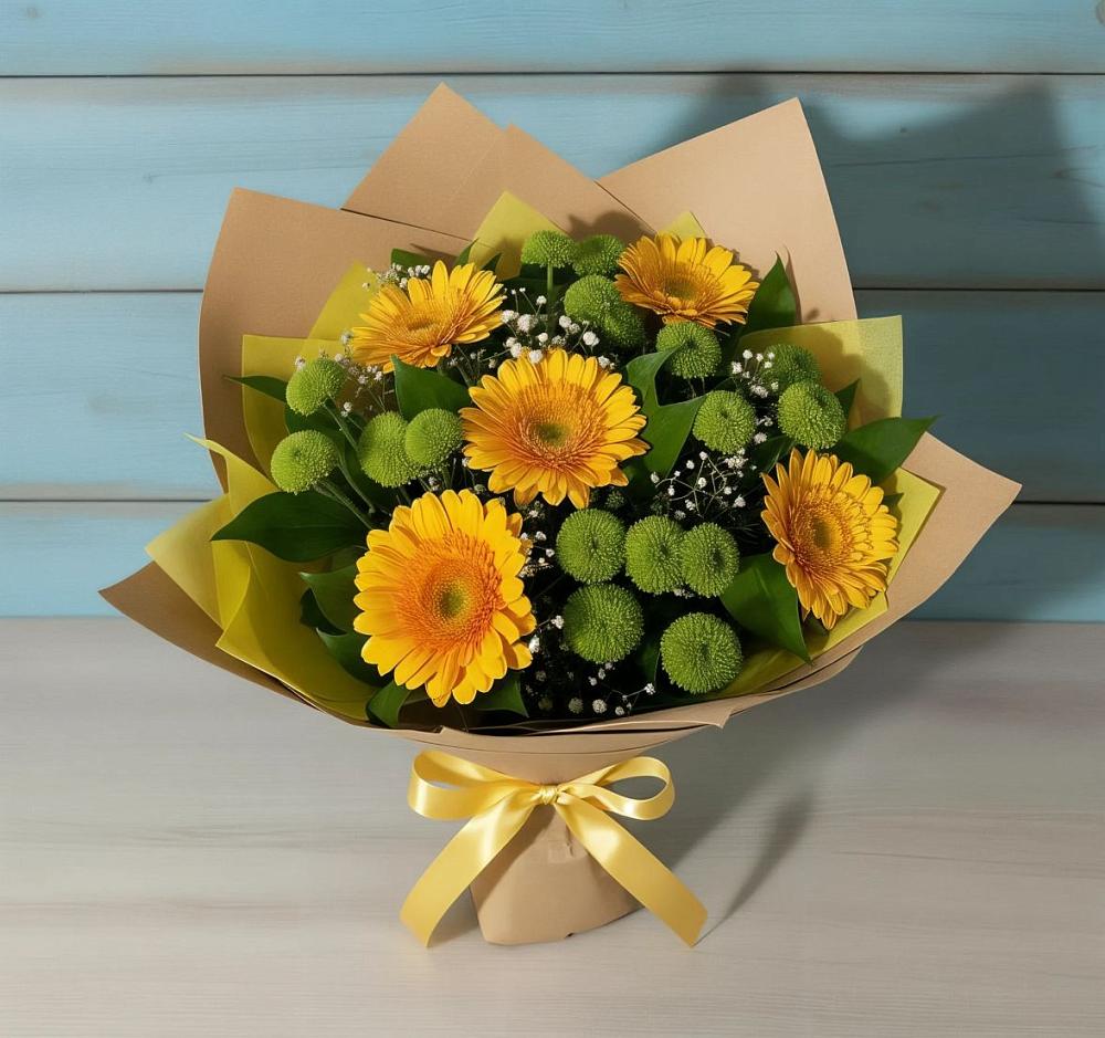 Букет цветов из: Герберы и Хризантемы в Колычево Можайского района