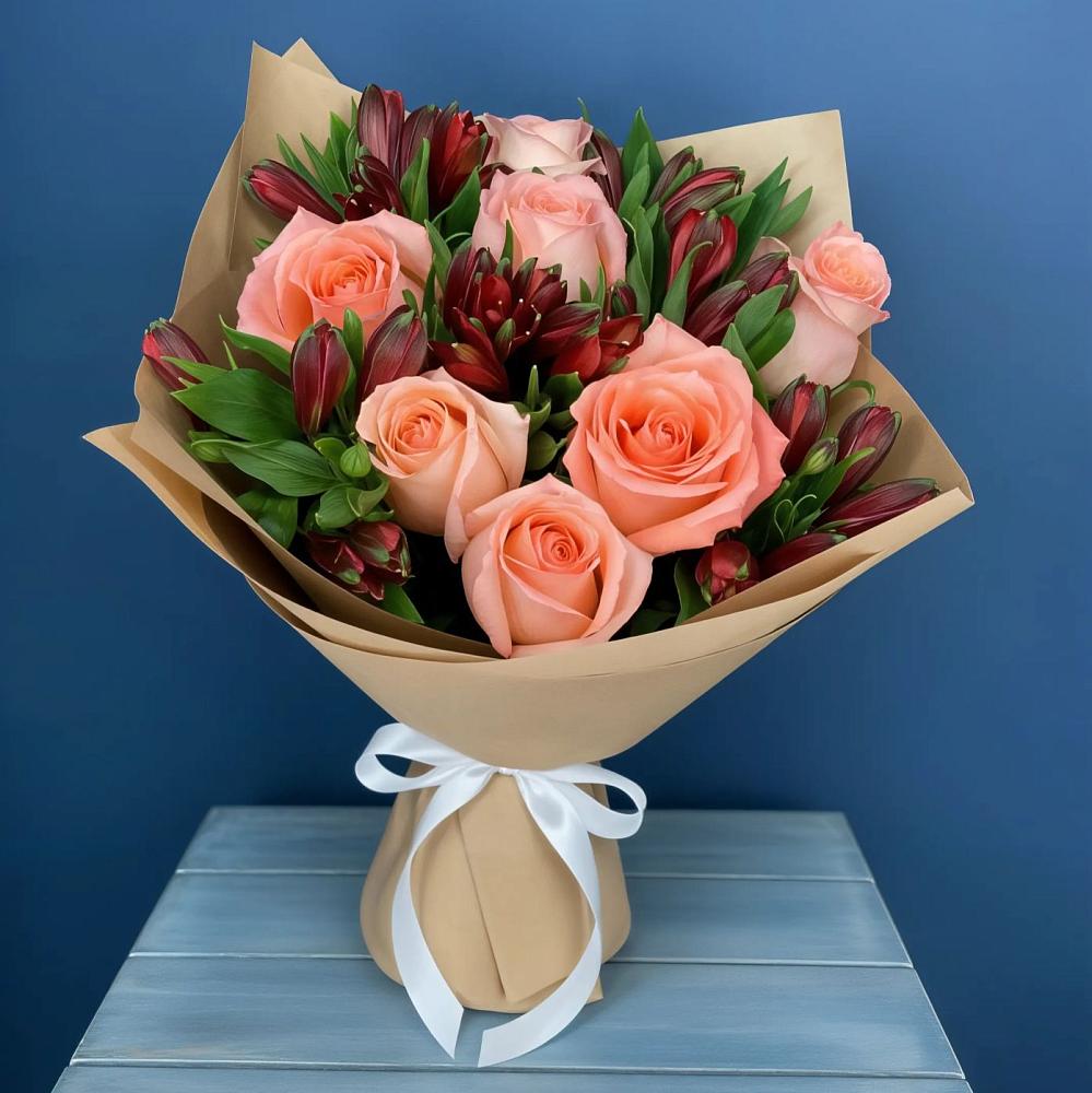 Букет цветов из: Розы и Альстромерии в Колычево Можайского района