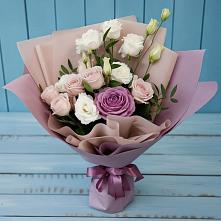 Букет цветов из:  Розы и Лизиантусы в Колычево Можайского района