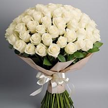Букет 101 беля роза Белоснежка в Колычево Можайского района
