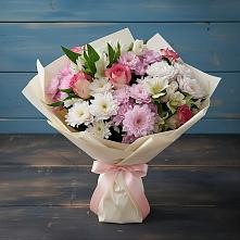 Букет цветов из:  Хризантемы, Альстромерии и Розы #REPLACE_PRED# Колычево Можайского района