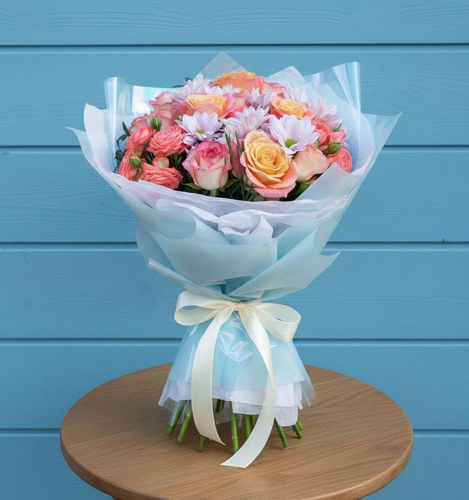 Букет цветов из: Хризантемы и Розы в Колычево Можайского района