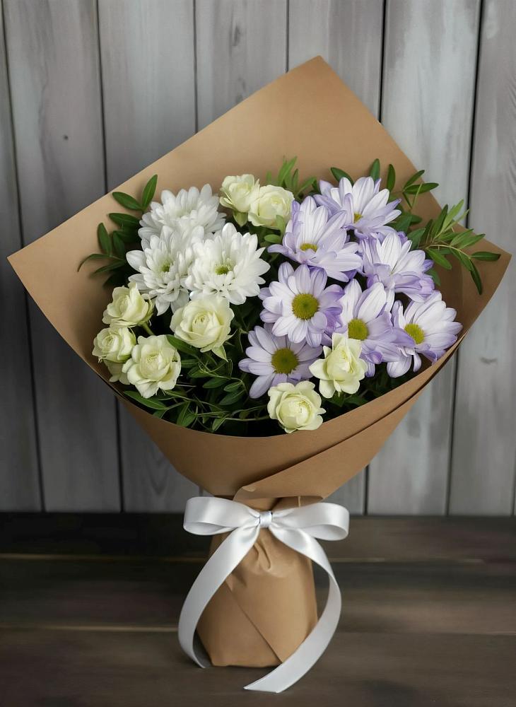Букет цветов из: Хризантемы и Розы в Колычево Можайского района